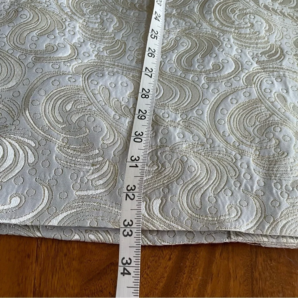 Stella Louise KB Vintage New Without Tag Silver Gold White Brocade Midi Skirt